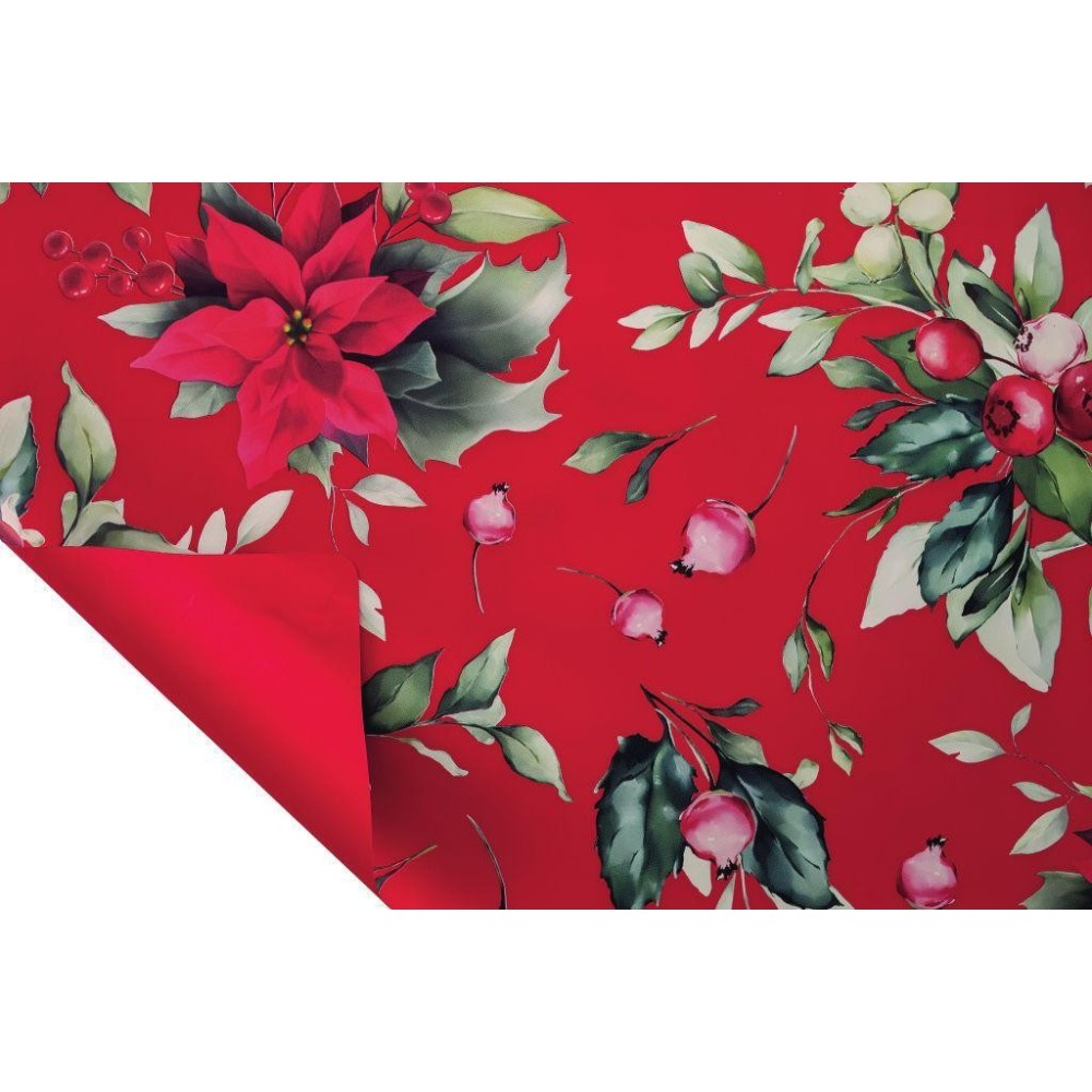 BOBINA XMAS FLOWER ROSSO 1X20MT